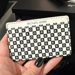 Michael Kors Monochrome Checkered Card Holder